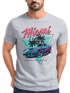 Herren T-Shirt Bedruckt Miami Beach Surfing Motiv USA Retro Automobil 80er Fashion Streetstyle Neverless®preview