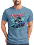 Herren T-Shirt Bedruckt Miami Beach Surfing Motiv USA Retro Automobil 80er Fashion Streetstyle Neverless®preview