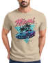 Herren T-Shirt Bedruckt Miami Beach Surfing Motiv USA Retro Automobil 80er Fashion Streetstyle Neverless®preview
