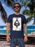 Herren T-Shirt Bedruckt Totenkopf Skull Spielkarte Pik Ass Kartenspiel Printshirt Fashion Streetstyle Neverless®preview