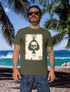 Herren T-Shirt Bedruckt Totenkopf Skull Spielkarte Pik Ass Kartenspiel Printshirt Fashion Streetstyle Neverless®preview