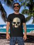 Herren T-Shirt Bedruckt Totenkopf Totenschädel Skull Tattoo Tribal Print Aufdruck Fashion Streetstyle Neverless®preview