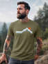 Herren T-Shirt Berg Wandern Natur Outdoor Printshirt mit Aufdruck Fashion Streetstyle Neverless®preview