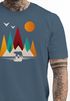 Herren T-Shirt Berge Bär Natur Polygon Outdoor Printshirt Aufdruck Wandern Männer Fashion Streetstyle Neverless®preview