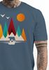 Herren T-Shirt Berge Bär Natur Polygon Outdoor Printshirt Aufdruck Wandern Männer Fashion Streetstyle Neverless®preview