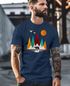 Herren T-Shirt Berge Bär Natur Polygon Outdoor Printshirt Aufdruck Wandern Männer Fashion Streetstyle Neverless®preview