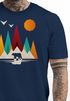 Herren T-Shirt Berge Bär Natur Polygon Outdoor Printshirt Aufdruck Wandern Männer Fashion Streetstyle Neverless®preview