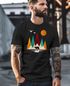 Herren T-Shirt Berge Bär Natur Polygon Outdoor Printshirt Aufdruck Wandern Männer Fashion Streetstyle Neverless®preview