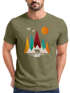 Herren T-Shirt Berge Bär Natur Polygon Outdoor Printshirt Aufdruck Wandern Männer Fashion Streetstyle Neverless®preview