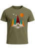 Herren T-Shirt Berge Bär Natur Polygon Outdoor Printshirt Aufdruck Wandern Männer Fashion Streetstyle Neverless®preview
