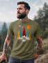 Herren T-Shirt Berge Bär Natur Polygon Outdoor Printshirt Aufdruck Wandern Männer Fashion Streetstyle Neverless®preview
