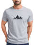Herren T-Shirt Berge Wandern Polygon Design Print Outdoor Fashion Streetstyle Neverless®preview