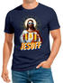 Herren T-Shirt Bier Jesus Partyshirt Alkohol Fasching Karneval Outfit Männer Funshirt Moonworks®preview