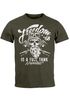 Herren T-Shirt Biker Motorrad Motiv Freedom is a full Tank Skull Totenkopf Slim Fit Neverless®preview