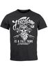 Herren T-Shirt Biker Motorrad Motiv Freedom is a full Tank Skull Totenkopf Slim Fit Neverless®preview