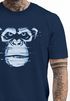 Herren T-Shirt Brustprint Affe Motiv Digital-Art Aufdruck Printshirt Fashion Streetstyle Neverless®preview