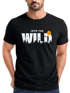 Herren T-Shirt Brustprint Bedruckt Into the Wild Schriftzug Outdoor Fashion Streetstyle Grafik-Shirt Neverless®preview