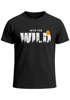 Herren T-Shirt Brustprint Bedruckt Into the Wild Schriftzug Outdoor Fashion Streetstyle Grafik-Shirt Neverless®preview