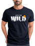 Herren T-Shirt Brustprint Bedruckt Into the Wild Schriftzug Outdoor Fashion Streetstyle Grafik-Shirt Neverless®preview