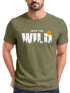 Herren T-Shirt Brustprint Bedruckt Into the Wild Schriftzug Outdoor Fashion Streetstyle Grafik-Shirt Neverless®preview