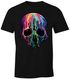 Herren T-Shirt bunter Totenkopf Neon verlaufende Farben Melting Skull Moonworks®preview