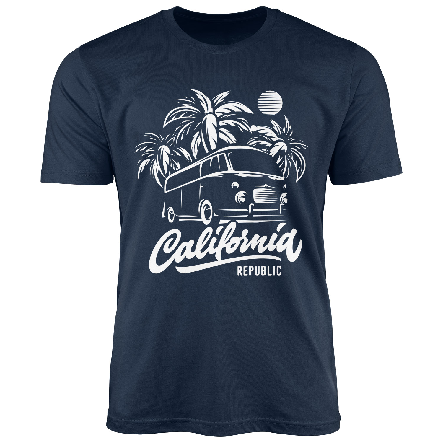 T-shirt Femme Neverless - Imprimé California Surf, Coupe Slim, Manches Courtes, 100% Coton