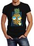 Herren T-Shirt chilling Ananas Pinapple Sommer Beach Cocktail Neverless®preview