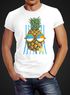 Herren T-Shirt chilling Ananas Pinapple Sommer Beach Cocktail Neverless®preview