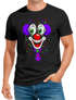 Herren T-Shirt Clown Gesicht Fasching Karneval Kostüm-Ersatz Verkleidung Last Minute Faschingskostüme Männer Funshirt Moonworks®preview