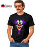 Herren T-Shirt Clown Gesicht Fasching Karneval Kostüm-Ersatz Verkleidung Last Minute Faschingskostüme Männer Funshirt Moonworks®preview