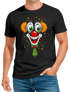 Herren T-Shirt Clown Gesicht Fasching Karneval Kostüm-Ersatz Verkleidung Last Minute Faschingskostüme Männer Funshirt Moonworks®preview