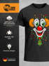 Herren T-Shirt Clown Gesicht Fasching Karneval Kostüm-Ersatz Verkleidung Last Minute Faschingskostüme Männer Funshirt Moonworks®preview