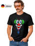 Herren T-Shirt Clown Gesicht Fasching Karneval Kostüm-Ersatz Verkleidung Last Minute Faschingskostüme Männer Funshirt Moonworks®preview
