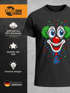Herren T-Shirt Clown Gesicht Fasching Karneval Kostüm-Ersatz Verkleidung Last Minute Faschingskostüme Männer Funshirt Moonworks®preview