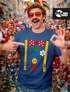 Herren T-Shirt Clownkostüm Aufdruck Fasching Karneval  Ersatz Verkleidung Last Minute Faschingskostüme Männer Funshirt Moonworks®preview