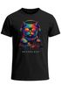 Herren T-Shirt DJ Katze Musik Print Festival EDM Shirt mit Katzenmotiv am DJ-Pult – Streetwear für Musikfans Club Sommer Neverless®preview