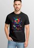 Herren T-Shirt DJ Katze Musik Print Festival EDM Shirt mit Katzenmotiv am DJ-Pult – Streetwear für Musikfans Club Sommer Neverless®preview