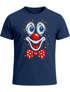 Herren T-Shirt Fasching Karneval - Clowngesicht -Kostüm-Ersatz Verkleidung Last Minute Faschingskostüme Printshirt Männer Funshirt Moonworks®preview