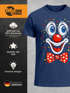 Herren T-Shirt Fasching Karneval - Clowngesicht -Kostüm-Ersatz Verkleidung Last Minute Faschingskostüme Printshirt Männer Funshirt Moonworks®preview