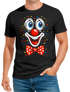 Herren T-Shirt Fasching Karneval - Clowngesicht -Kostüm-Ersatz Verkleidung Last Minute Faschingskostüme Printshirt Männer Funshirt Moonworks®preview