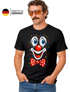 Herren T-Shirt Fasching Karneval - Clowngesicht -Kostüm-Ersatz Verkleidung Last Minute Faschingskostüme Printshirt Männer Funshirt Moonworks®preview