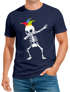 Herren T-Shirt Fasching Karneval Dabbing Skelett Kostüm Verkleidung Faschingskostüme Männer Funshirt Moonworks®preview