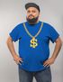 Herren T-Shirt Fasching Karneval Dollarkette Rapper Gangster Kostüm Verkleidung Faschingskostüme Männer Funshirt Moonworks®preview
