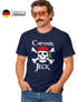 Herren T-Shirt Fasching Karneval Pirat Captain Jeck Kostüm-Ersatz Verkleidung Faschingskostüme Männer Moonworks®preview