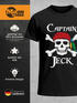 Herren T-Shirt Fasching Karneval Pirat Captain Jeck Kostüm-Ersatz Verkleidung Faschingskostüme Männer Moonworks®preview