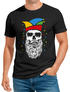 Herren T-Shirt Fasching Karneval Totenkopf mit Narrenkappe Kostüm-Ersatz Last Minute Verkleidung Faschingskostüme Männer Moonworks®preview
