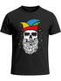 Herren T-Shirt Fasching Karneval Totenkopf mit Narrenkappe Kostüm-Ersatz Last Minute Verkleidung Faschingskostüme Männer Moonworks®preview