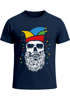 Herren T-Shirt Fasching Karneval Totenkopf mit Narrenkappe Kostüm-Ersatz Last Minute Verkleidung Faschingskostüme Männer Moonworks®preview