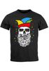 Herren T-Shirt Fasching Karneval Totenkopf mit Narrenkappe Kostüm-Ersatz Verkleidung Faschingskostüme Männer Moonworks®preview