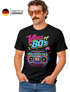 Herren T-Shirt Fasching Karneval - Vibes of 80s - Kostüm-Ersatz Verkleidung Last Minute Faschingskostüme Männer Funshirt Moonworks®preview